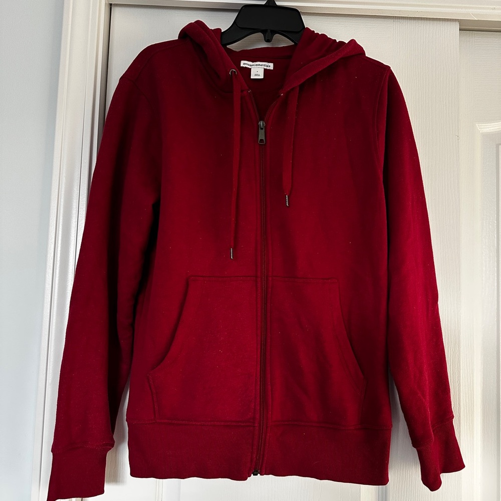Men’s Small Burgundy Zip-Up Hoodie